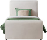 Cream Sloan Velvet Twin Bed from Meridian - Luna Furniture