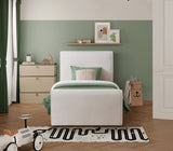 Cream Sloan Velvet Twin Bed from Meridian - Luna Furniture