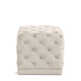 Stella Cream Velvet Ottoman | Stool from Meridian - Luna Furniture