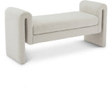 Stylus Cream Boucle Fabric 51" Bench from Meridian - Luna Furniture