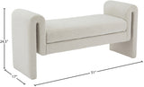 Stylus Cream Boucle Fabric 51" Bench from Meridian - Luna Furniture