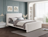 Cream Stylus Boucle Fabric Full Bed from Meridian - Luna Furniture