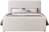 Cream Stylus Boucle Fabric Full Bed from Meridian - Luna Furniture