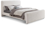 Cream Stylus Boucle Fabric King Bed from Meridian - Luna Furniture