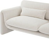 Cream Stylus Boucle Fabric Loveseat from Meridian - Luna Furniture