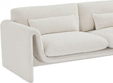 Cream Stylus Boucle Fabric Loveseat from Meridian - Luna Furniture