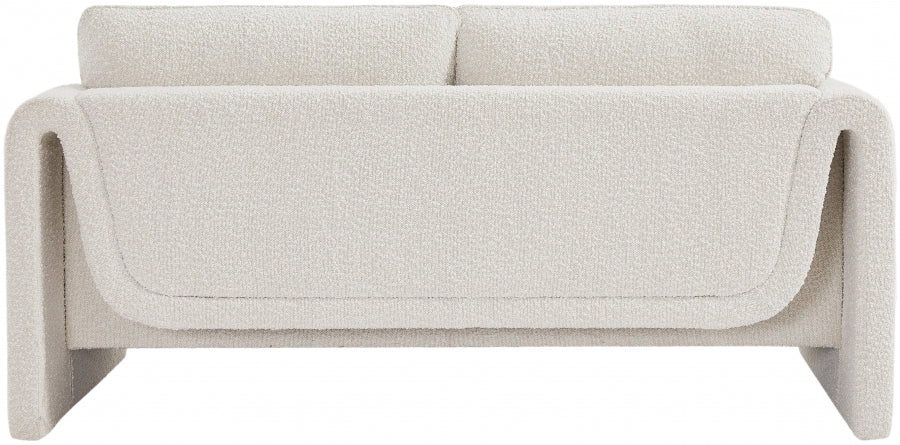 Cream Stylus Boucle Fabric Loveseat from Meridian - Luna Furniture