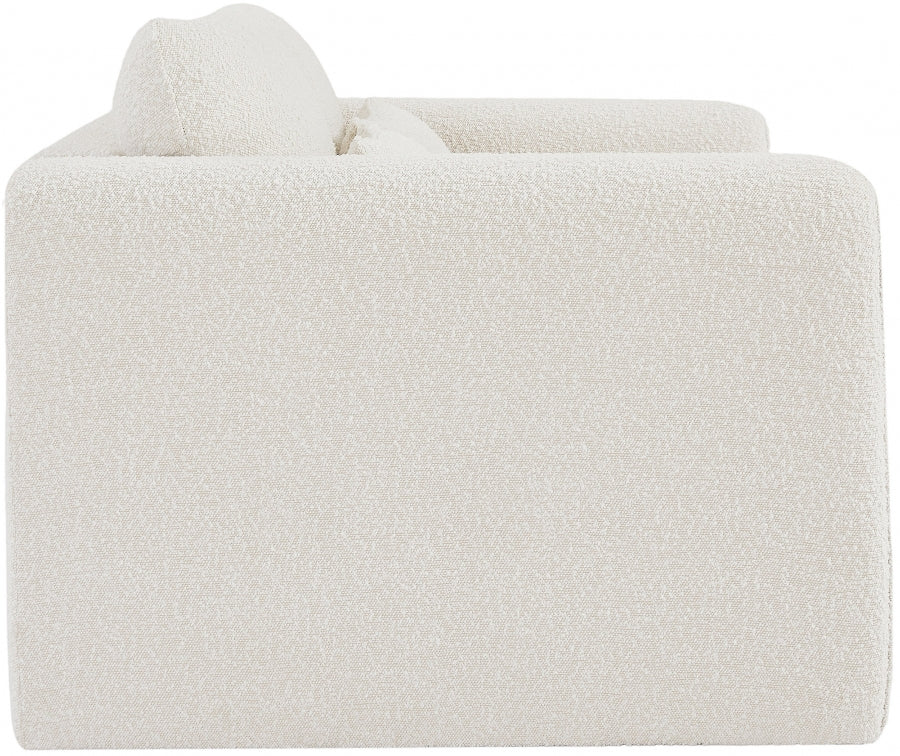 Cream Stylus Boucle Fabric Loveseat from Meridian - Luna Furniture