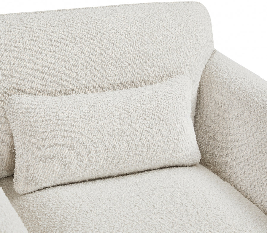 Cream Stylus Boucle Fabric Loveseat from Meridian - Luna Furniture