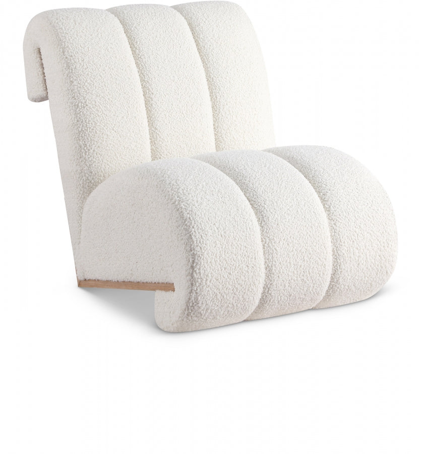 Swoon Cream Faux Sheepskin Accent Chair from Meridian - Luna Furniture