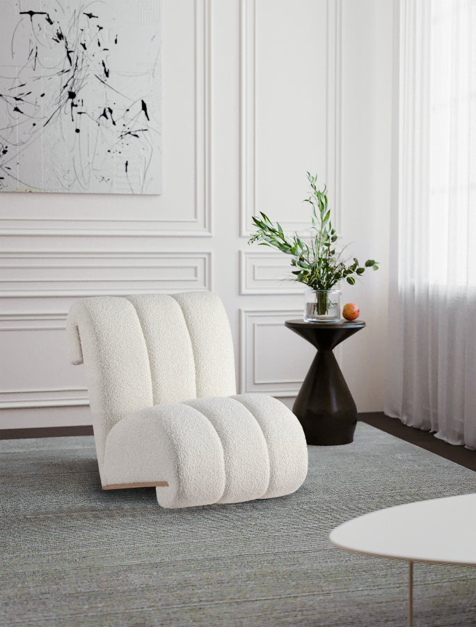 Swoon Cream Faux Sheepskin Accent Chair from Meridian - Luna Furniture