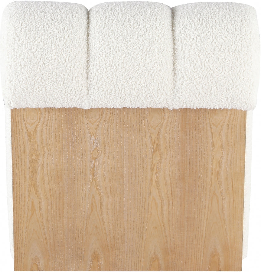 Swoon Cream Faux Sheepskin Accent Chair from Meridian - Luna Furniture