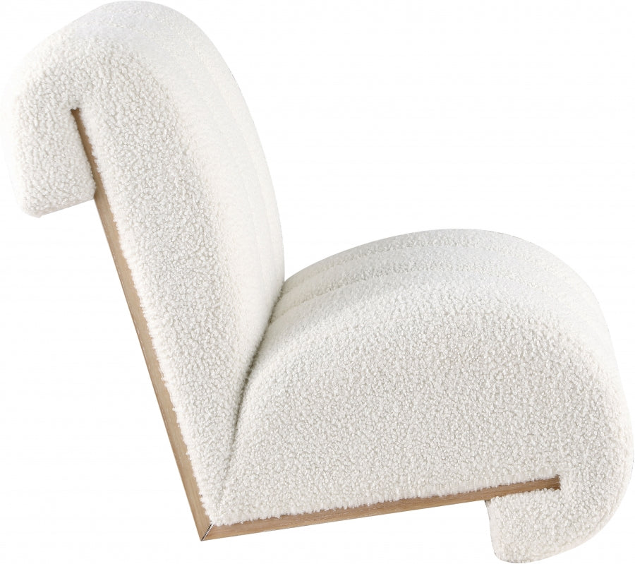 Swoon Cream Faux Sheepskin Accent Chair from Meridian - Luna Furniture