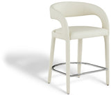 Sylvester Cream Faux Leather Counter Stool from Meridian - Luna Furniture