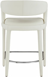 Sylvester Cream Faux Leather Counter Stool from Meridian - Luna Furniture