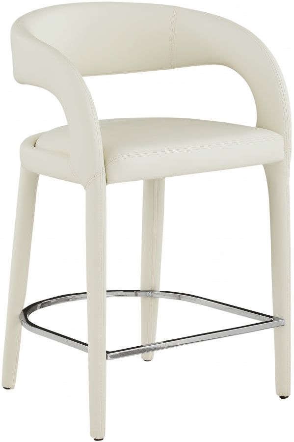 Sylvester Cream Faux Leather Counter Stool from Meridian - Luna Furniture