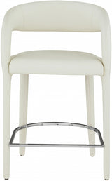 Sylvester Cream Faux Leather Counter Stool from Meridian - Luna Furniture