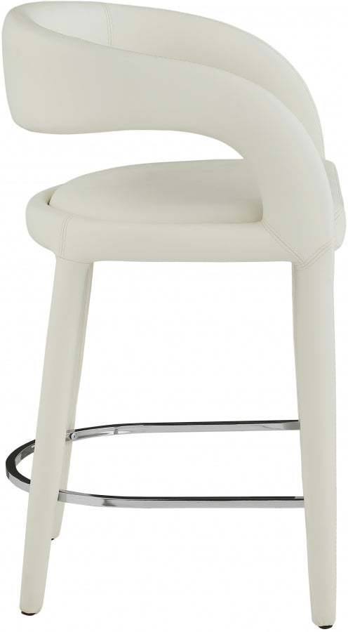 Sylvester Cream Faux Leather Counter Stool from Meridian - Luna Furniture