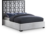 Taj Cream Velvet King Bed from Meridian - Luna Furniture