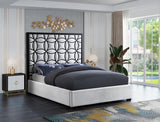 Taj Cream Velvet King Bed from Meridian - Luna Furniture