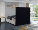 Taj Cream Velvet King Bed from Meridian - Luna Furniture