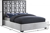 Taj Cream Velvet King Bed from Meridian - Luna Furniture