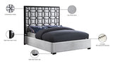 Taj Cream Velvet Queen Bed from Meridian - Luna Furniture