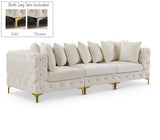 Tremblay Cream 108" Velvet Modular Sofa from Meridian - Luna Furniture