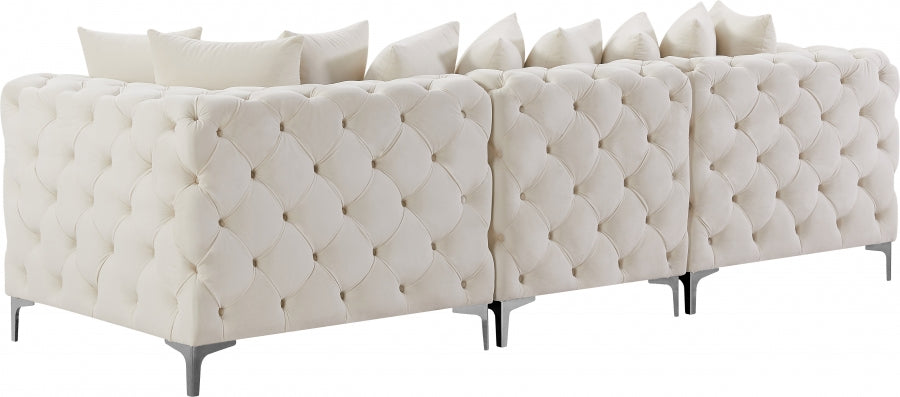 Tremblay Cream 108" Velvet Modular Sofa from Meridian - Luna Furniture