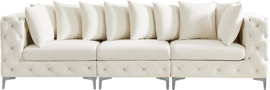 Tremblay Cream 108" Velvet Modular Sofa from Meridian - Luna Furniture