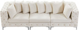 Tremblay Cream 108" Velvet Modular Sofa from Meridian - Luna Furniture