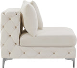 Tremblay Cream Velvet Modular Armless Chair from Meridian - Luna Furniture