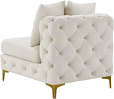 Tremblay Cream Velvet Modular Armless Chair from Meridian - Luna Furniture