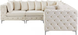 Tremblay Cream Velvet Modular Sectional from Meridian - Luna Furniture