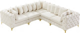 Tremblay Cream Velvet Modular Sectional from Meridian - Luna Furniture