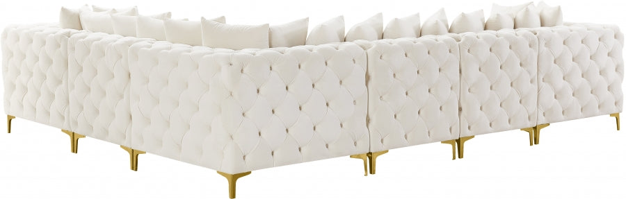 Tremblay Cream Velvet Modular Sectional from Meridian - Luna Furniture