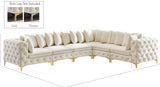 Tremblay Cream Velvet Modular Sectional from Meridian - Luna Furniture