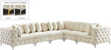 Tremblay Cream Velvet Modular Sectional from Meridian - Luna Furniture