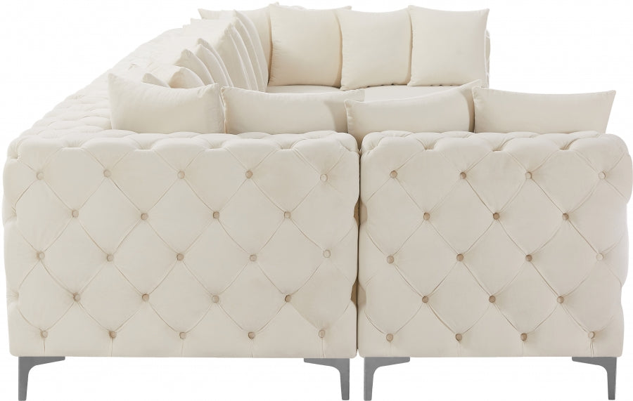 Tremblay Cream Velvet Modular Sectional from Meridian - Luna Furniture