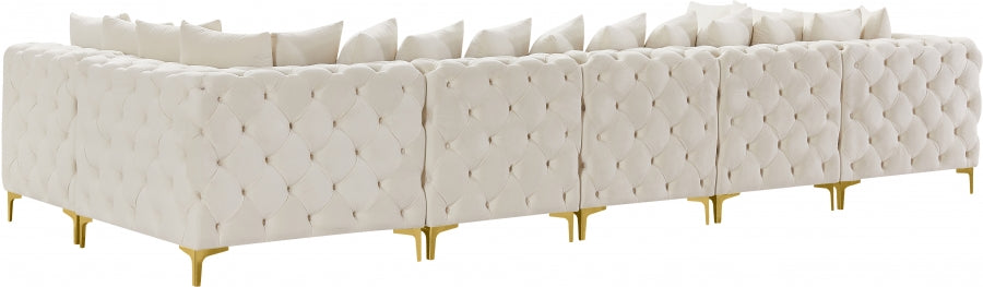 Tremblay Cream Velvet Modular Sectional from Meridian - Luna Furniture