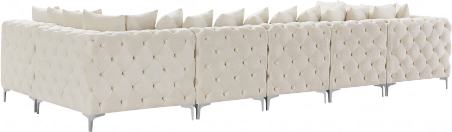 Tremblay Cream Velvet Modular Sectional from Meridian - Luna Furniture