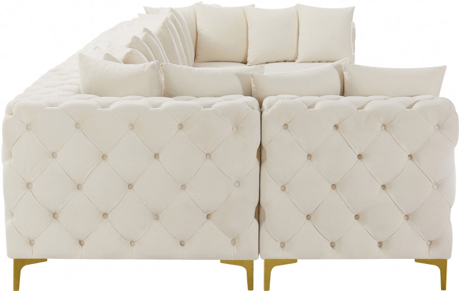 Tremblay Cream Velvet Modular Sectional from Meridian - Luna Furniture