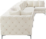 Tremblay Cream Velvet Modular Sectional from Meridian - Luna Furniture