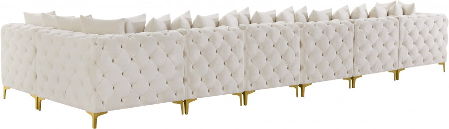 Tremblay Cream Velvet Modular Sectional from Meridian - Luna Furniture