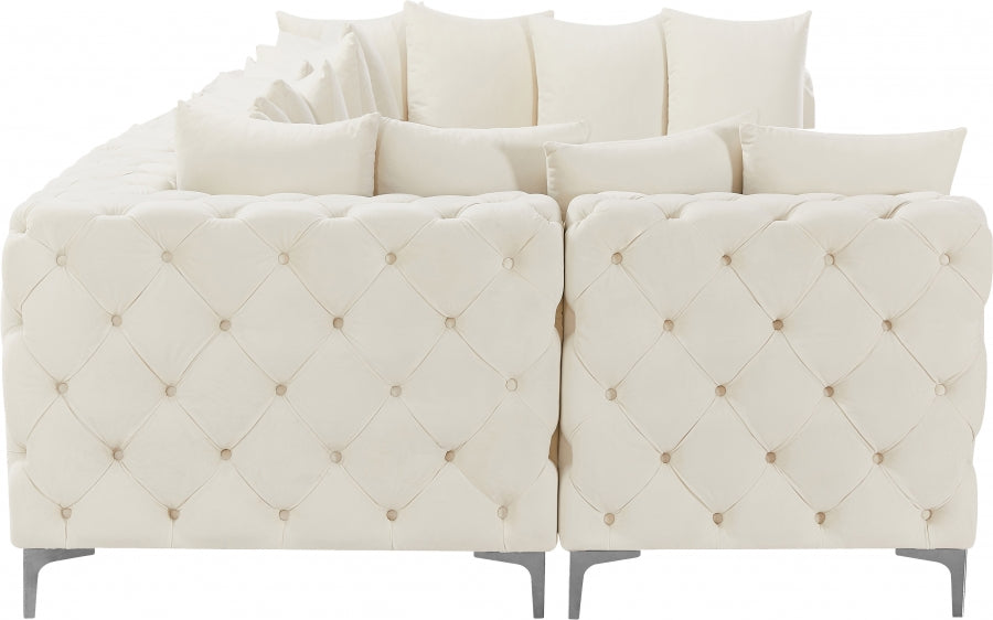 Tremblay Cream Velvet Modular Sectional from Meridian - Luna Furniture