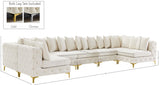 Tremblay Cream Velvet Modular Sectional from Meridian - Luna Furniture