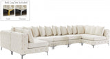 Tremblay Cream Velvet Modular Sectional from Meridian - Luna Furniture