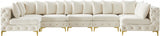 Tremblay Cream Velvet Modular Sectional from Meridian - Luna Furniture