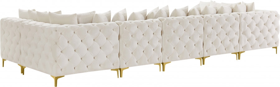 Tremblay Cream Velvet Modular Sectional from Meridian - Luna Furniture