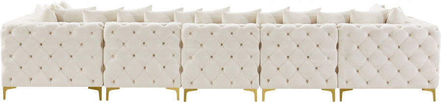 Tremblay Cream Velvet Modular Sectional from Meridian - Luna Furniture